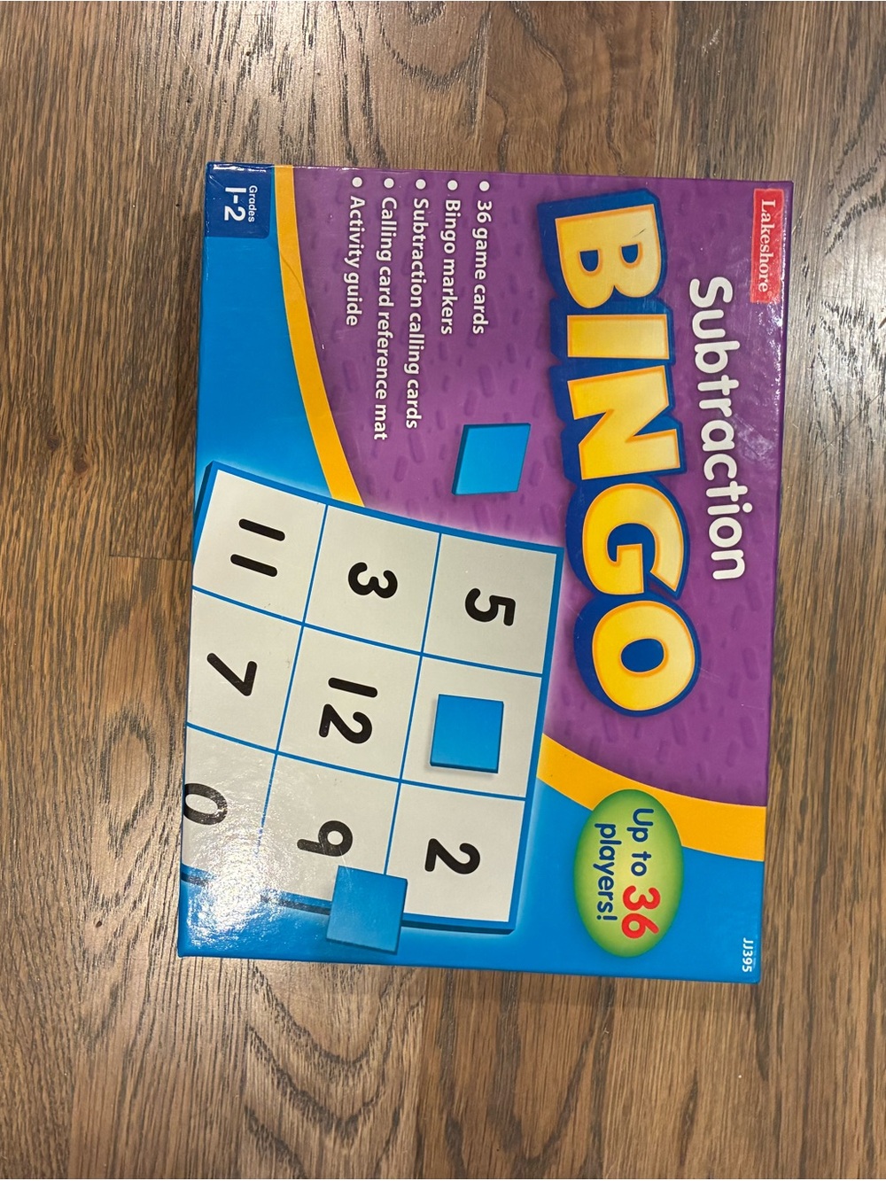 Subtraction Bingo Game - Purple & Blue